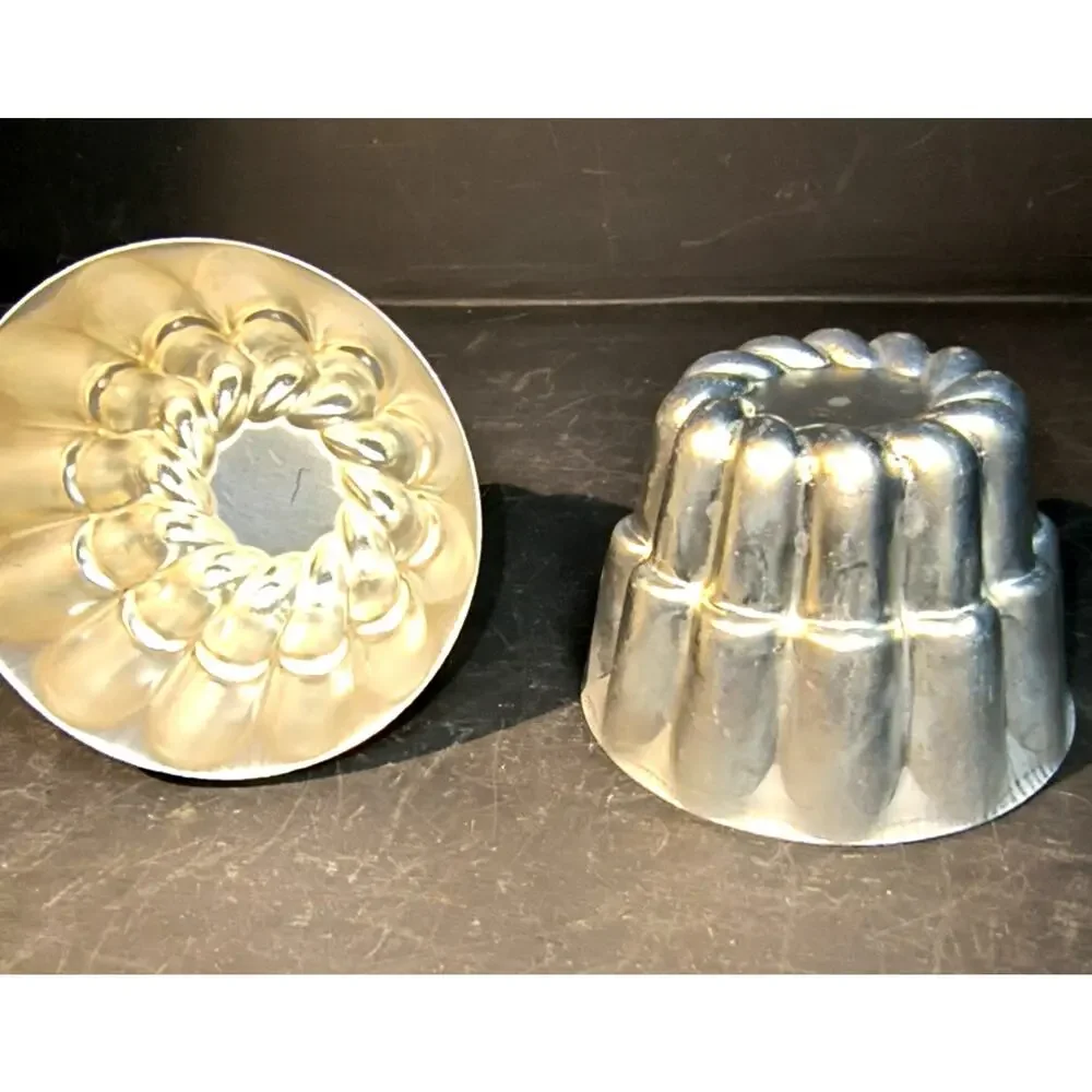 1765.  Set of 2 Aluminum Cupcake or Jello Molds
